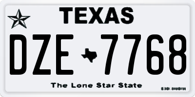 TX license plate DZE7768