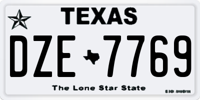 TX license plate DZE7769