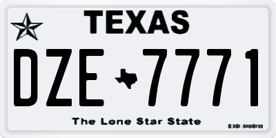 TX license plate DZE7771