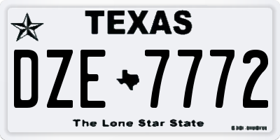 TX license plate DZE7772