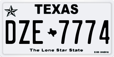 TX license plate DZE7774