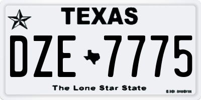 TX license plate DZE7775