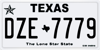 TX license plate DZE7779