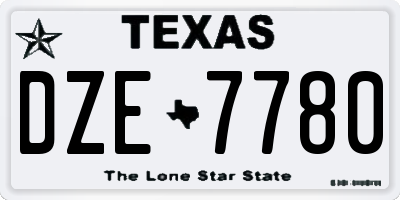 TX license plate DZE7780