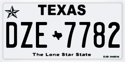 TX license plate DZE7782