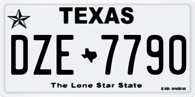 TX license plate DZE7790