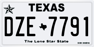 TX license plate DZE7791