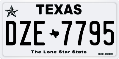 TX license plate DZE7795