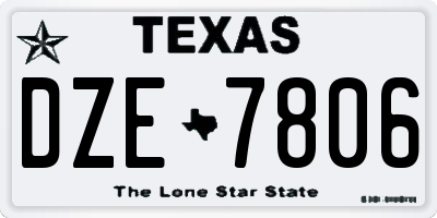 TX license plate DZE7806