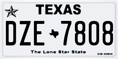 TX license plate DZE7808