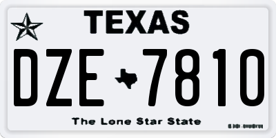 TX license plate DZE7810
