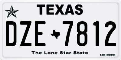TX license plate DZE7812