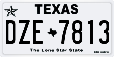 TX license plate DZE7813