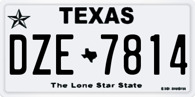 TX license plate DZE7814