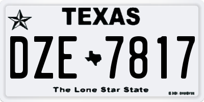 TX license plate DZE7817