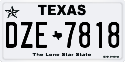 TX license plate DZE7818