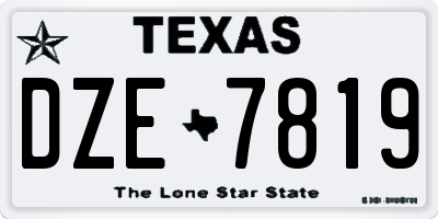 TX license plate DZE7819
