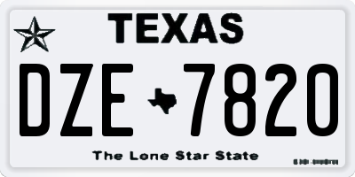 TX license plate DZE7820