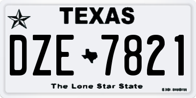TX license plate DZE7821