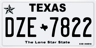 TX license plate DZE7822