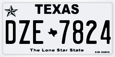 TX license plate DZE7824