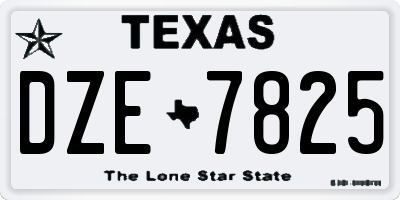 TX license plate DZE7825