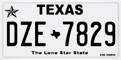 TX license plate DZE7829