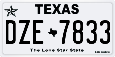 TX license plate DZE7833