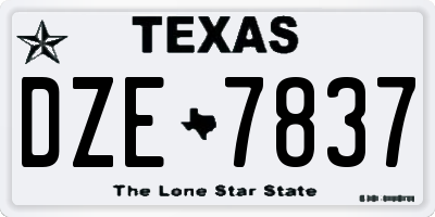 TX license plate DZE7837