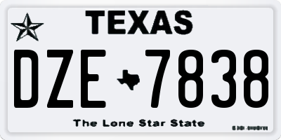 TX license plate DZE7838