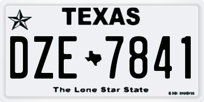 TX license plate DZE7841