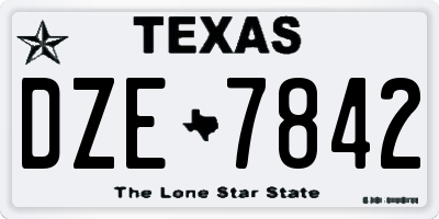 TX license plate DZE7842