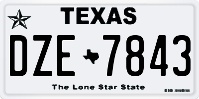 TX license plate DZE7843