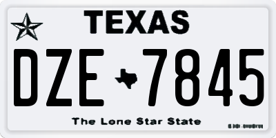 TX license plate DZE7845