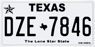 TX license plate DZE7846