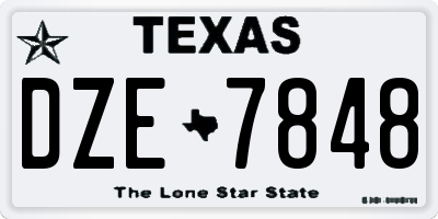 TX license plate DZE7848