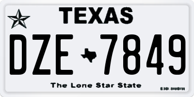 TX license plate DZE7849