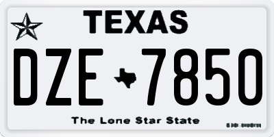 TX license plate DZE7850