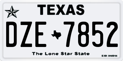 TX license plate DZE7852
