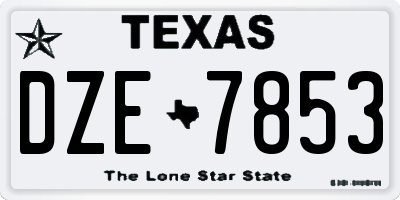 TX license plate DZE7853
