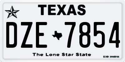 TX license plate DZE7854