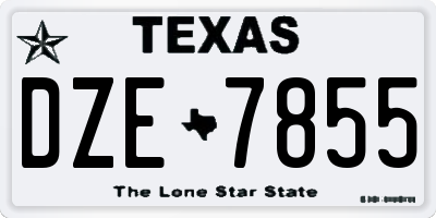 TX license plate DZE7855
