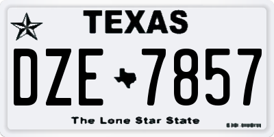 TX license plate DZE7857