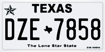 TX license plate DZE7858