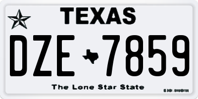 TX license plate DZE7859
