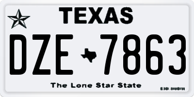 TX license plate DZE7863