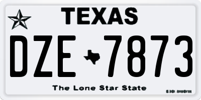 TX license plate DZE7873