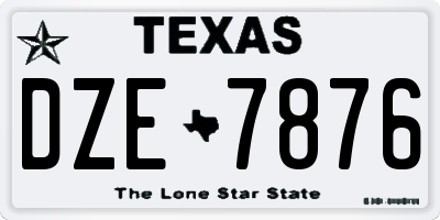 TX license plate DZE7876