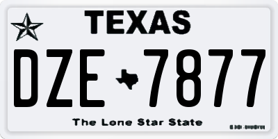 TX license plate DZE7877