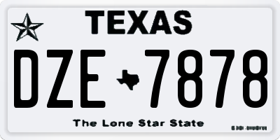 TX license plate DZE7878